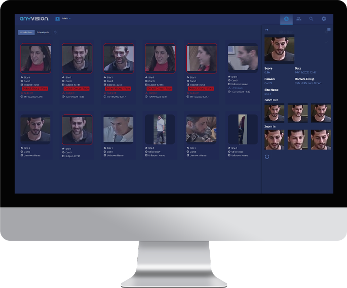 Oosto Facial Recognition Software on Computer