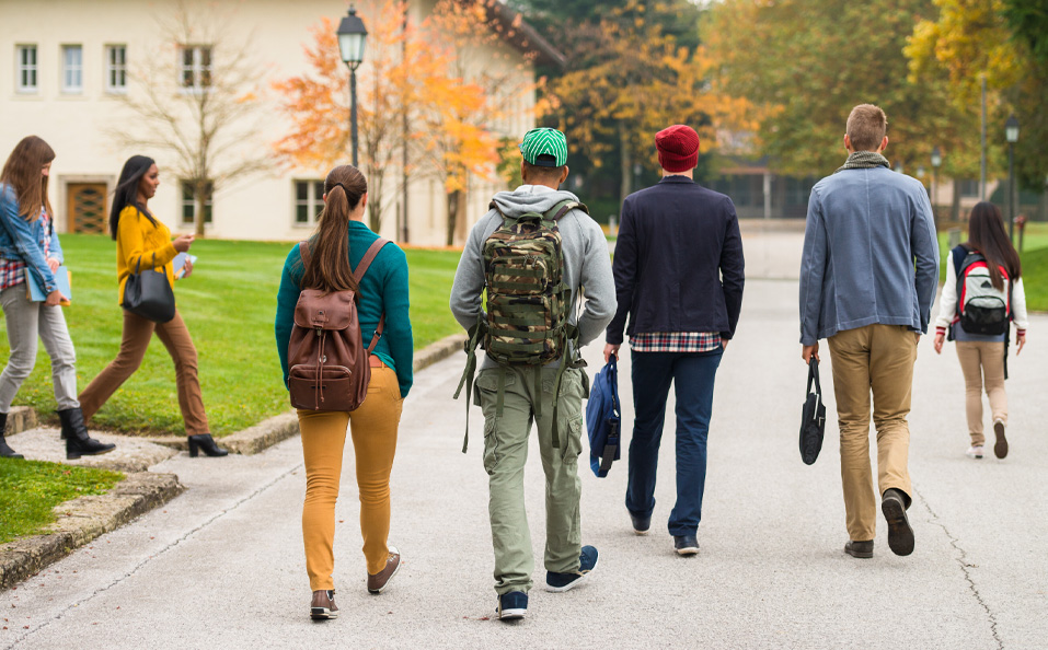 image of students walking on campus